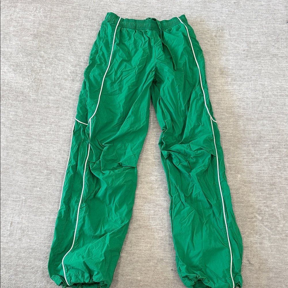BDG Green Jogger Pants with White Piping